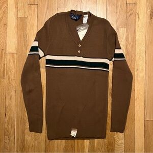 Vintage Bamberger's Mens Brown XS Retro Sweater NWT
